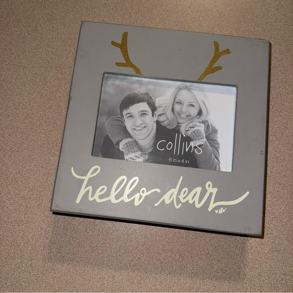 Collins Fresh+Original Hello Dear Frame Deer antlers nursery decor 6inx4in photo